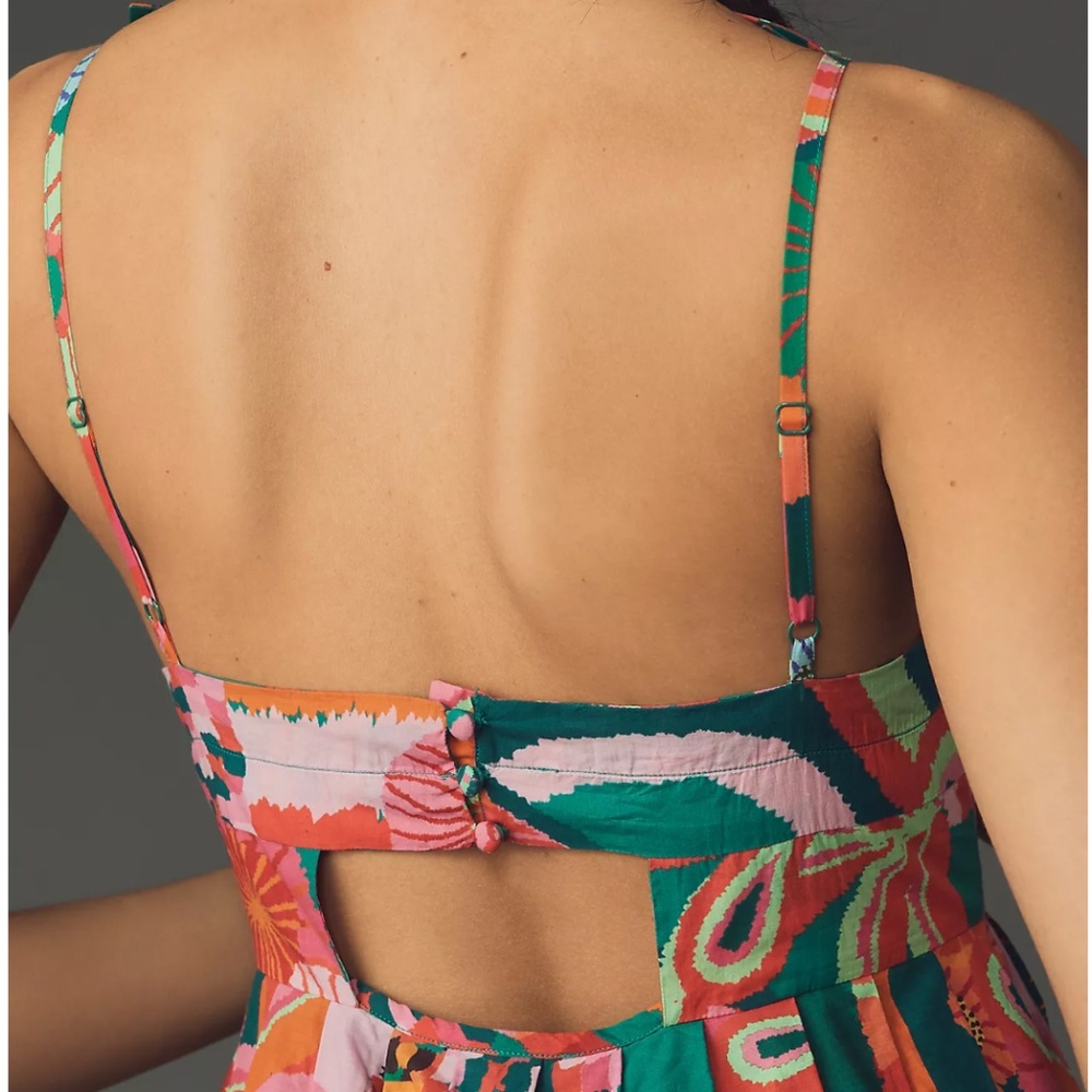 NWT | FARM Rio Pleated Palm Midi Dress | XS - Picture 4 of 13